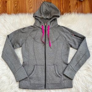 Athleta Gray Hooded Jacket Medium